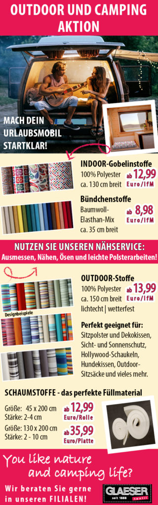 Outdoor_Camping_Aktion bei GLAESERtextil