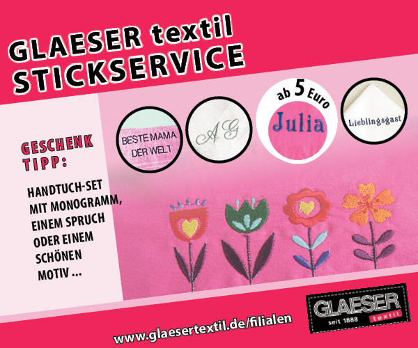 Geschenkidee von GLAESER textil _Handtuch-Set und Stickservice