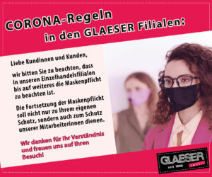 GLAESERtextil _Coronaregeln beim Einkauf