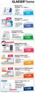 Nähmaschinen Angebote GLAESER home