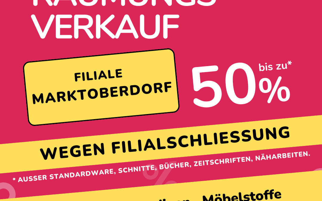 Räumungsverkauf in Filiale Marktoberdorf