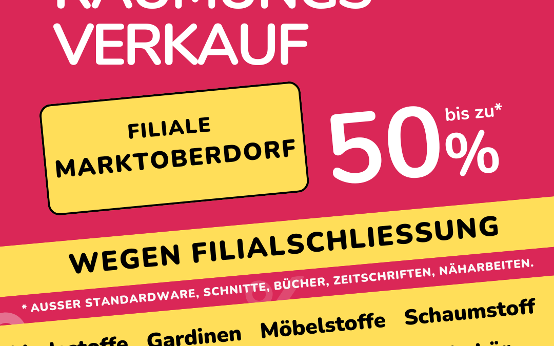 Räumungsverkauf in Filiale Marktoberdorf