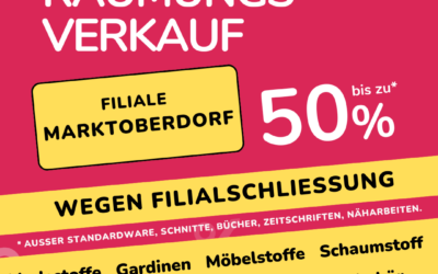 Räumungsverkauf in Filiale Marktoberdorf