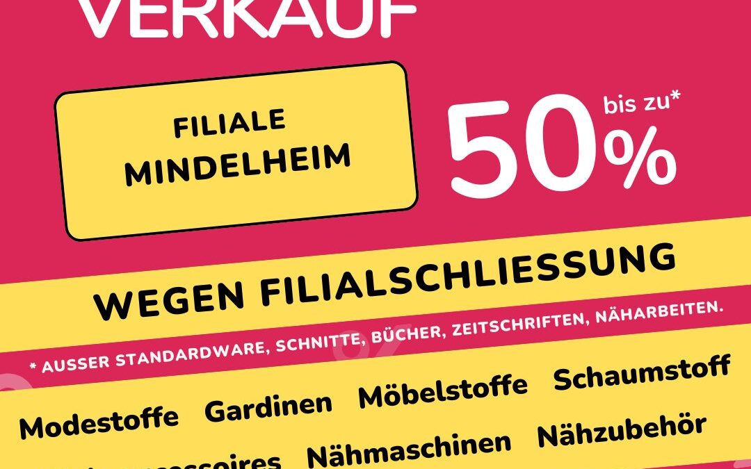 Räumungsverkauf in Filiale Mindelheim